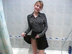 Naughty teen with a gorgeous bust caught peeing Part 1