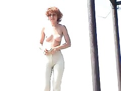 Redhair teen peeing standing Part 2