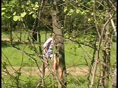 Spying on teen peeing outdoor Part 1