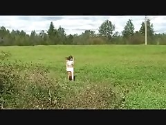 Sweet cheerleader takes a unforeseen leak at the field Part 1
