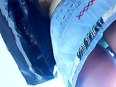 Amazing upskirt filmed outdoors