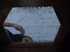Gals recorded taking a leak in a lakeshore bathroom, unaware of the filming Part 3