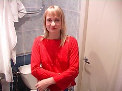 Shy teen puss tinkles in the little girl’s room Part 1