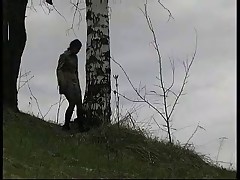 Footslogger and peeing in the forest teen Part 1